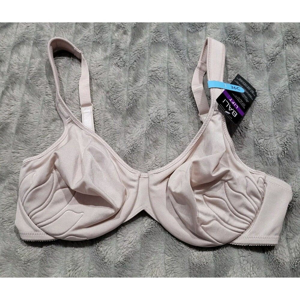 Bali 36C Pink Bra With Underwire Padded Straps
